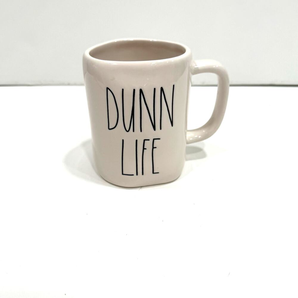 Rae Dunn "DUNN LIFE" Mug Artisan Collection Tea Coffee Farmhouse bold lettering